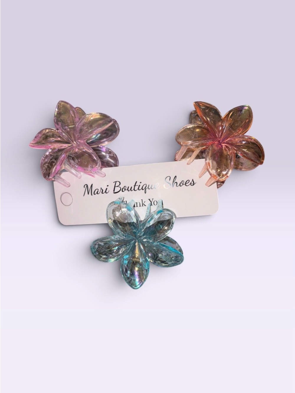 Large Transparent Floral Hair Claw Clip